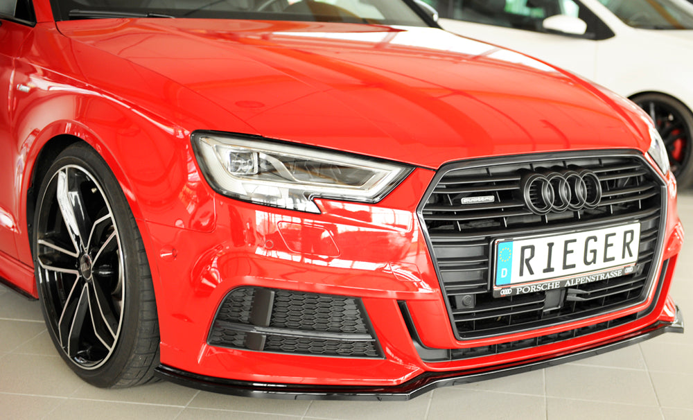 Rieger 00088162 Audi 8V Front Splitter (A3 & S3) - Glossy Black