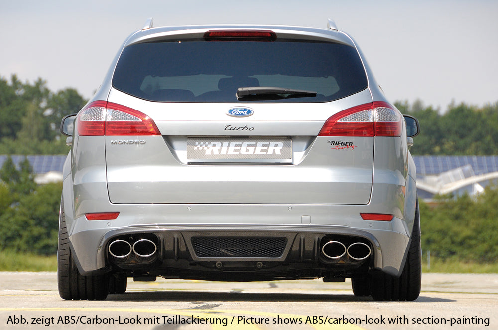 Rieger 00099111 Ford BA7 Mondeo Rear Diffuser for Twin Tailpipe Left & Right - Carbon-Look