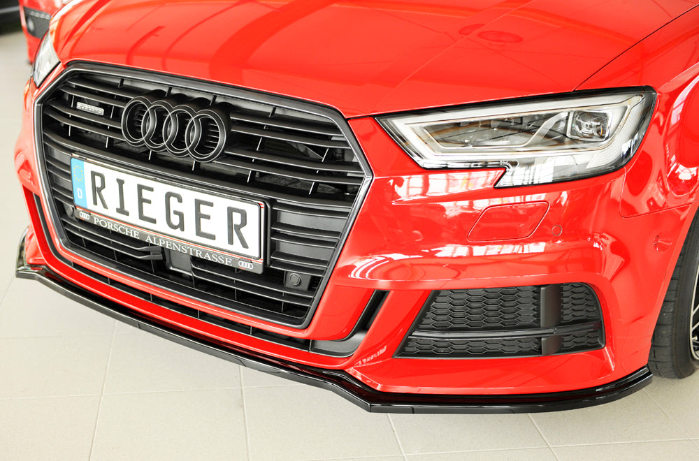 Rieger 00088162 Audi 8V Front Splitter (A3 & S3) - Glossy Black