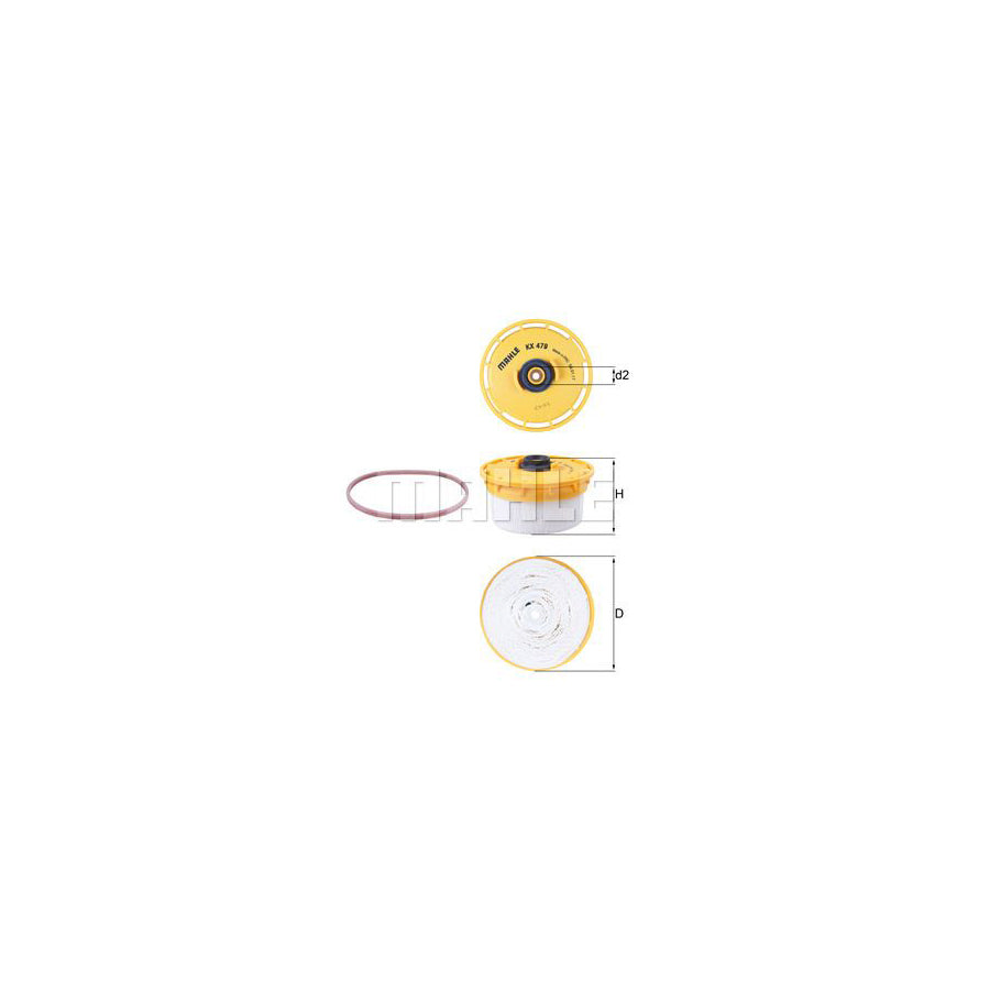 MAHLE ORIGINAL KX 479D Fuel filter Filter Insert