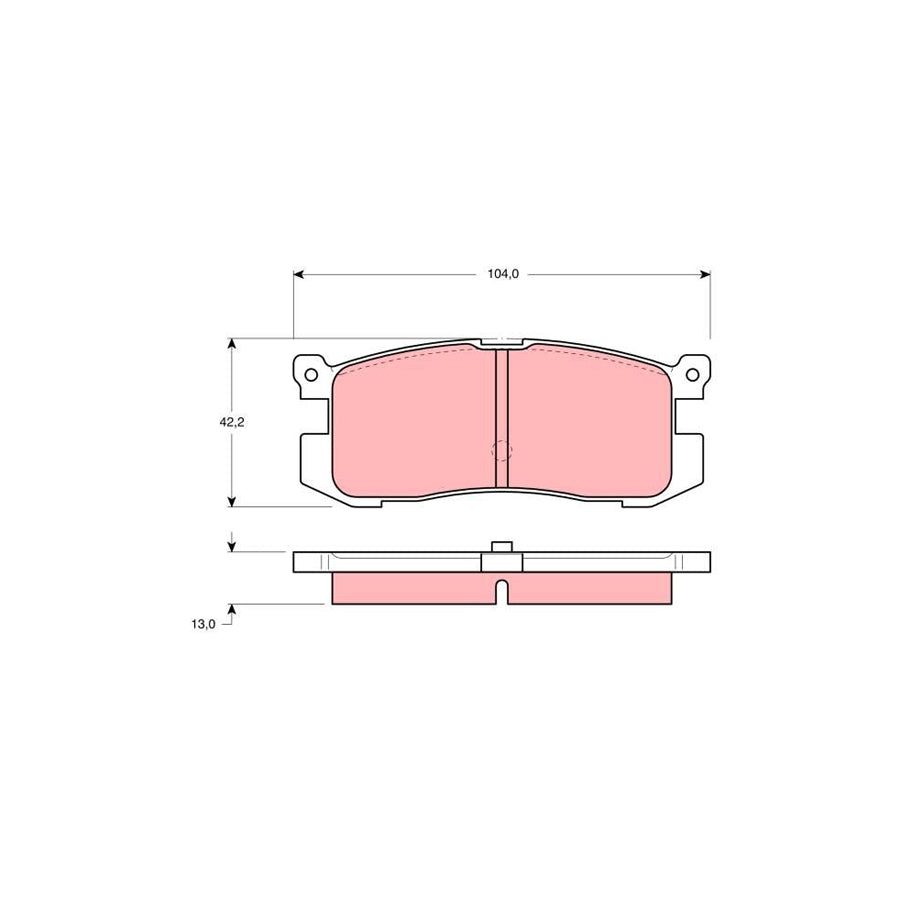 TRW Gdb1025 Brake Pad Set Not Prepared For Wear Indicator