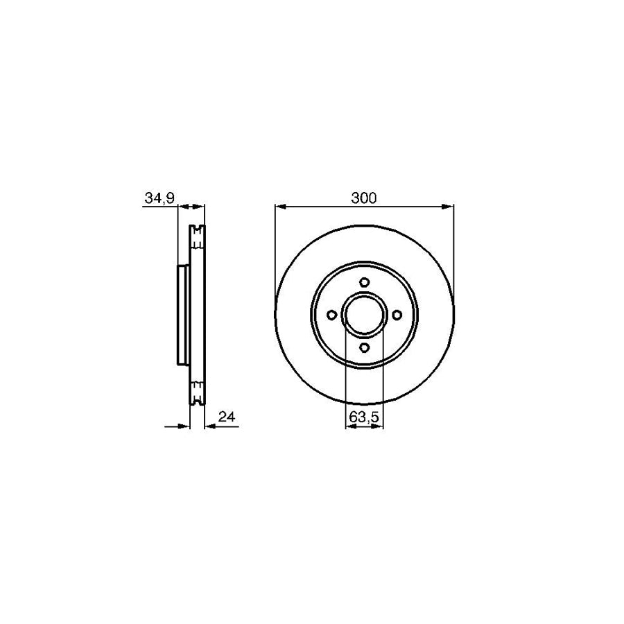 BOSCH 0 986 479 048 Brake Disc for FORD FOCUS Internally Vented Vented Oiled