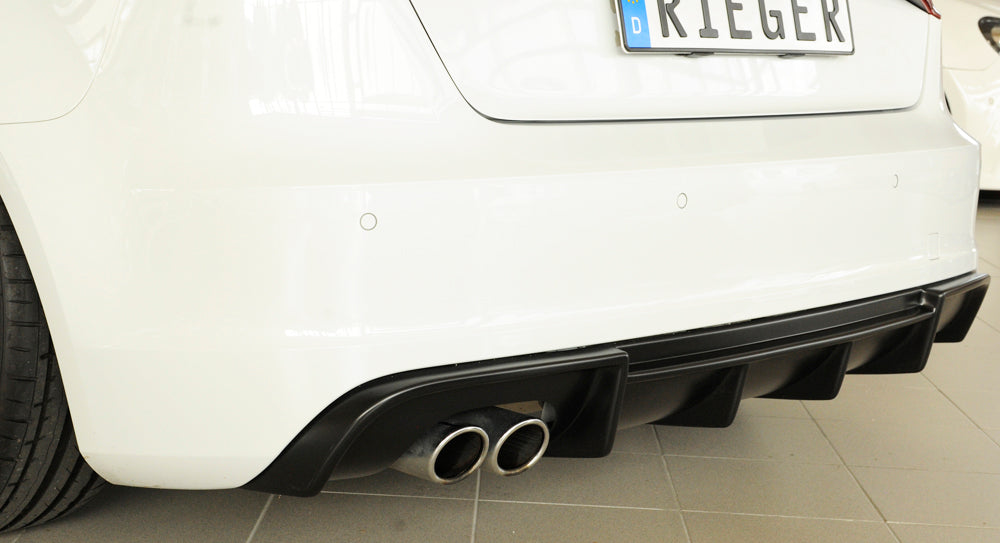 Rieger 00056804 Audi 8V A3 Rear Diffuser for Twin Tailpipe Left - Matte Black