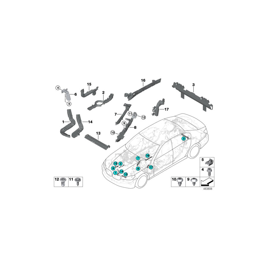 Genuine BMW 61139325416 G12 G30 Cable Guide (Inc. 745e, 740iX & 640dX) | Duco Car Parts UK Car Parts