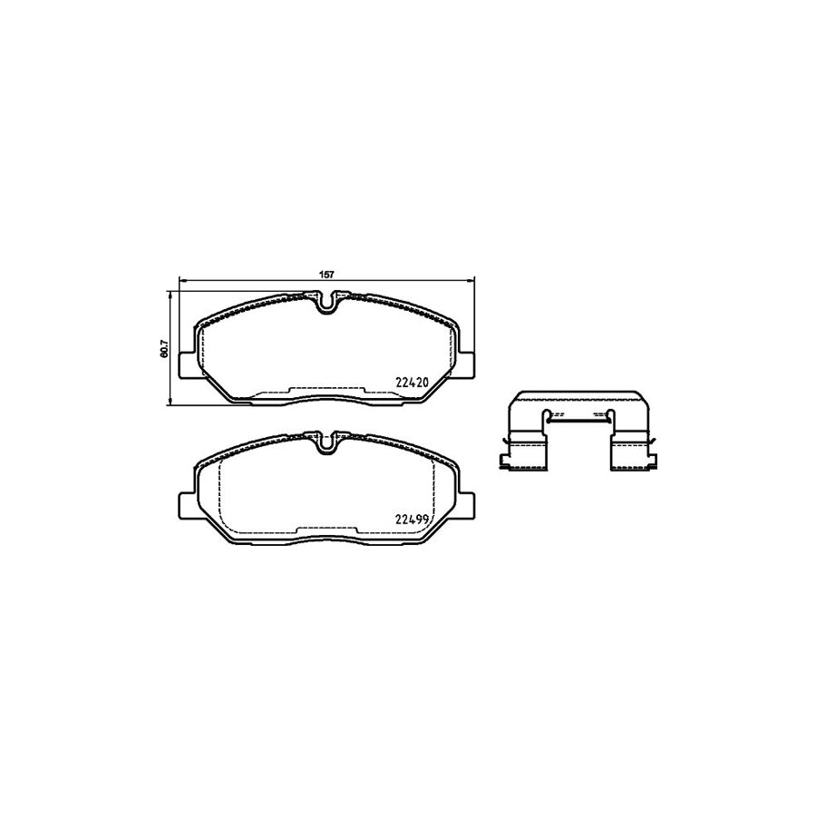 Brembo P 30 084 Brake Pad Set For Hyundai H350 Prepared For Wear Indicator With Accessories