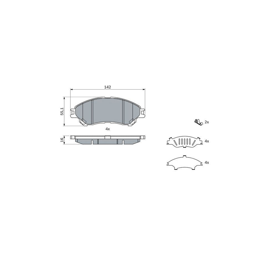Bosch 0986494742 Brake Pad Set BP1757