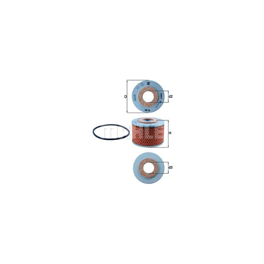 MAHLE ORIGINAL OX 16D Oil Filter Filter Insert