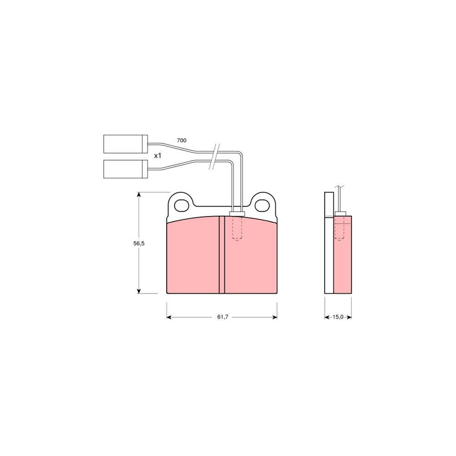 TRW Gdb362 Brake Pad Set Incl Wear Warning Contact