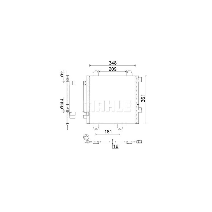 MAHLE ORIGINAL AC 459 001S Air conditioning condenser without dryer