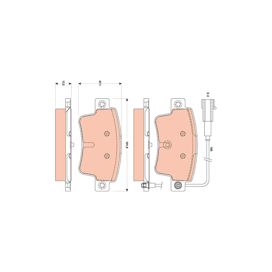 TRW Gdb1872 Brake Pad Set Incl Wear Warning Contact With Brake Caliper Screws With Accessories