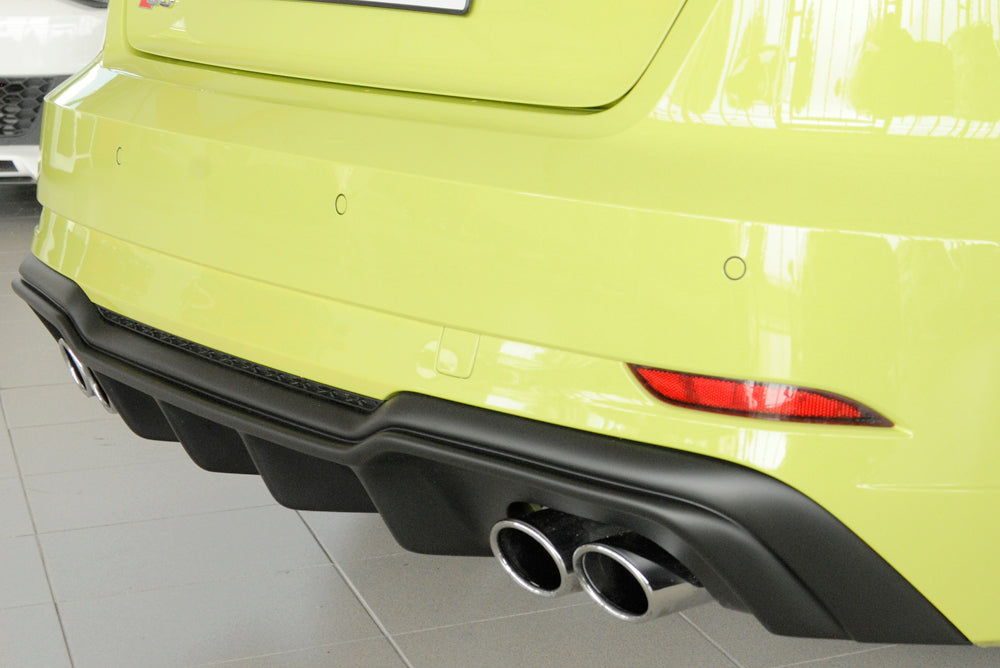Rieger 00056821 Audi 8V S3 Rear Diffuser for Original Twin Tailpipe Left & Right - Matte Black