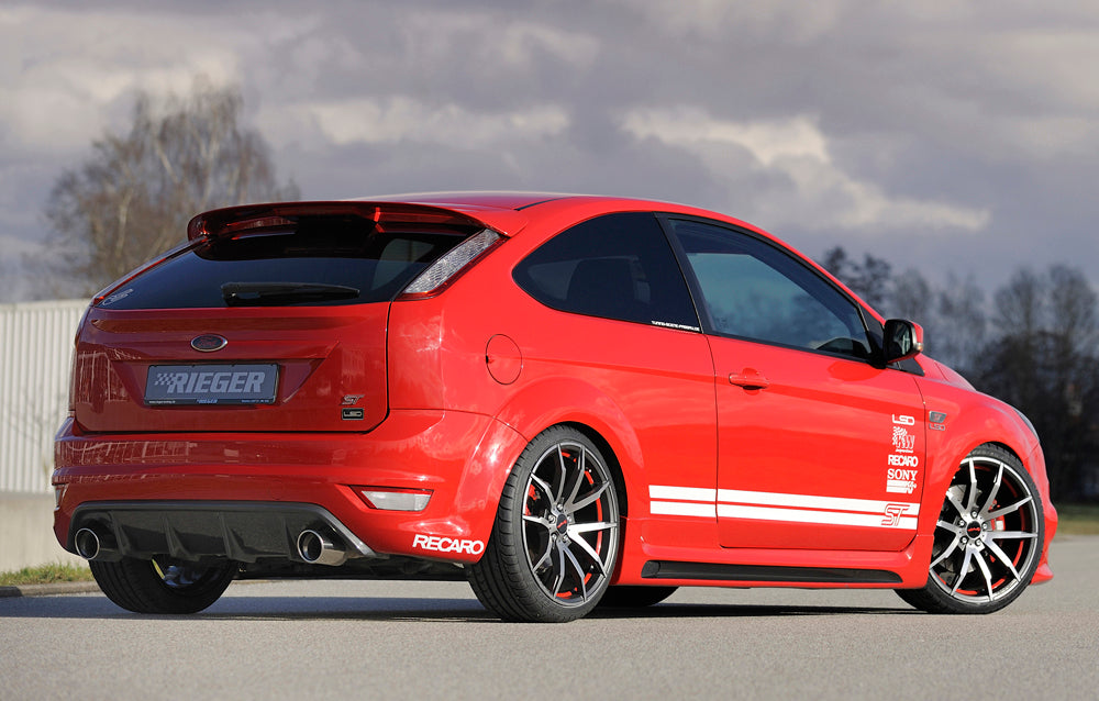 Rieger 00099118 Ford Focus 2 ST Rear Diffuser for Original Tailpipe Left & RIght - Carbon-Look