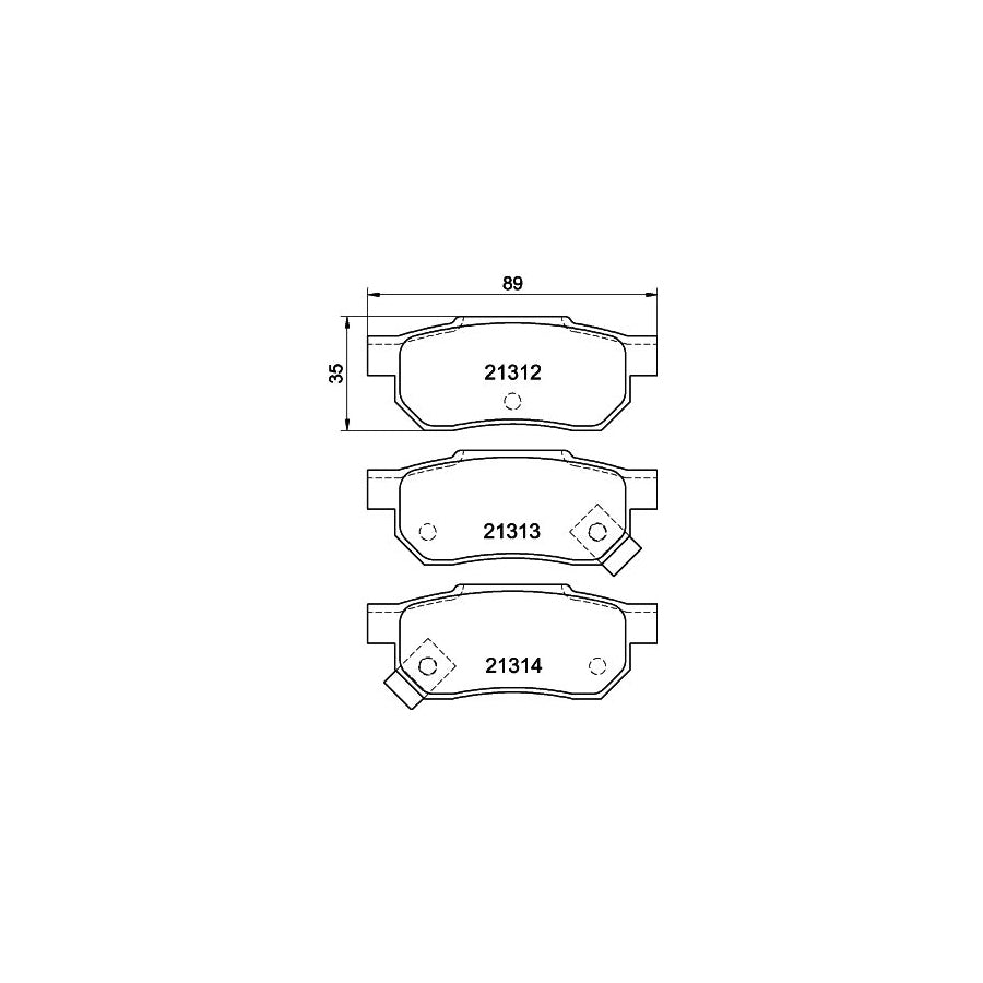 Hella 8DB 355 005 731 Brake Pad Set With Acoustic Wear Warning