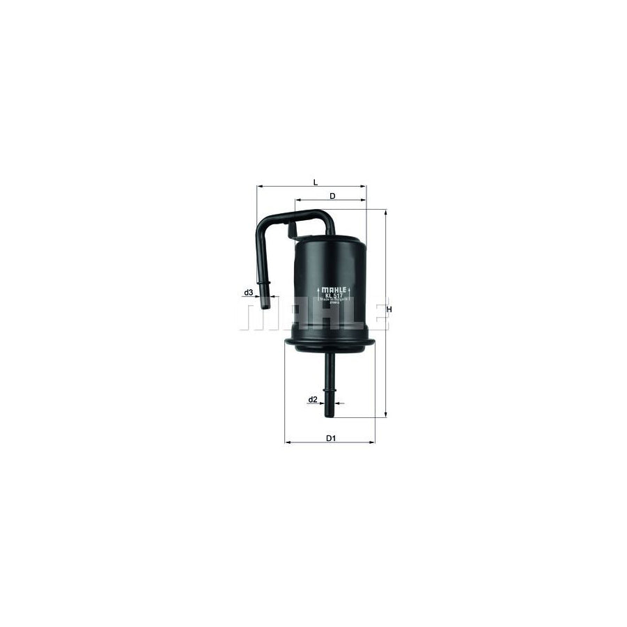 MAHLE ORIGINAL KL 517 Fuel filter for MAZDA MX-5 In-Line Filter