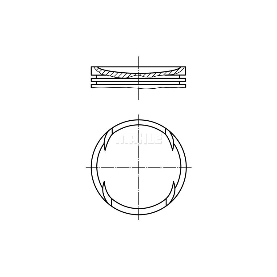 MAHLE ORIGINAL 030 64 00 Piston 76,51 mm, without cooling duct
