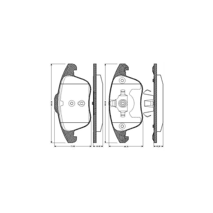 Bosch 0986Tb2950 Brake Pad Set Excl Wear Warning Contact With Accessories