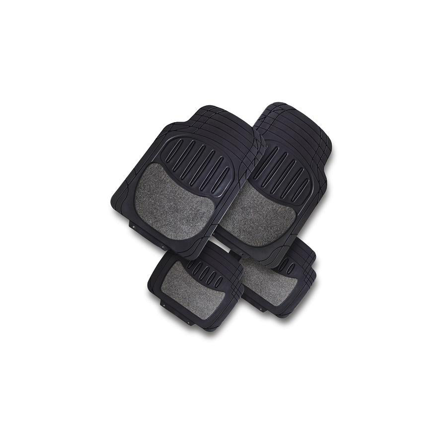 HART Universal fit TS2011 Floor mat set Rubber with textile reinforcement, Front and Rear, Quantity: 4, Black
