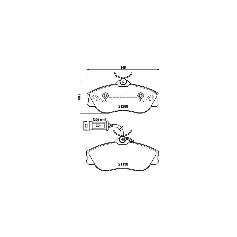 Hella 8DB 355 017 911 Brake Pad Set With Integrated Wear Warning Contact With Brake Caliper Screws