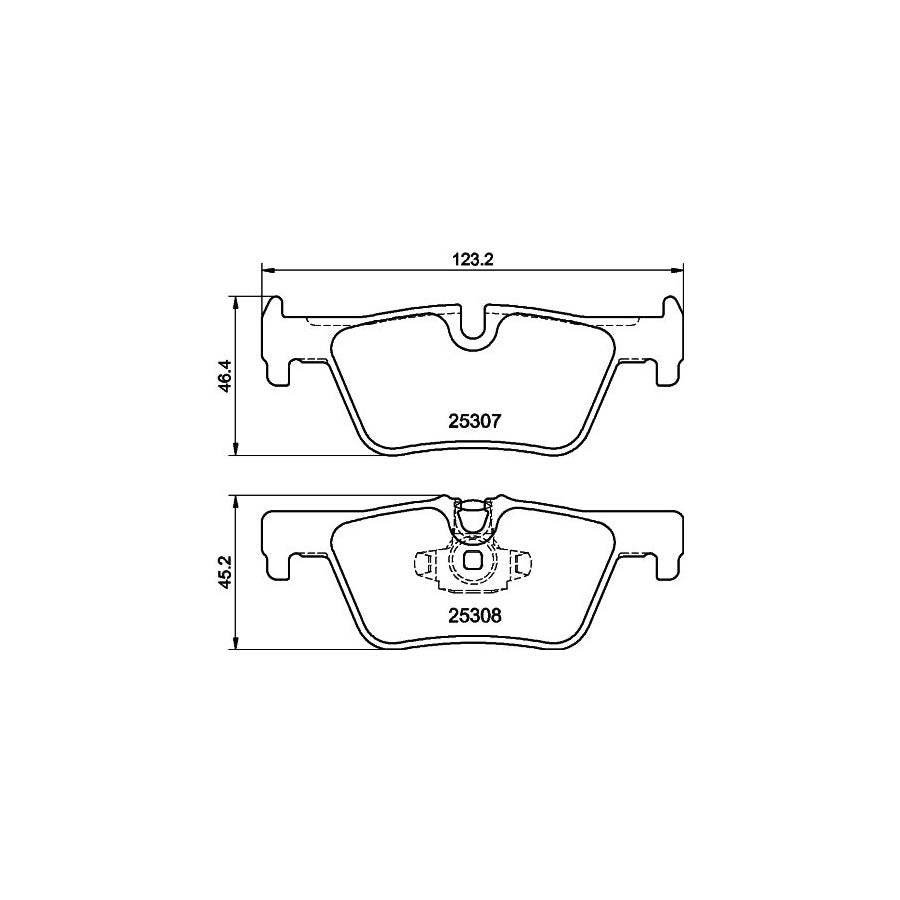 Hella 8DB 355 019 971 Brake Pad Set Prepared For Wear Indicator