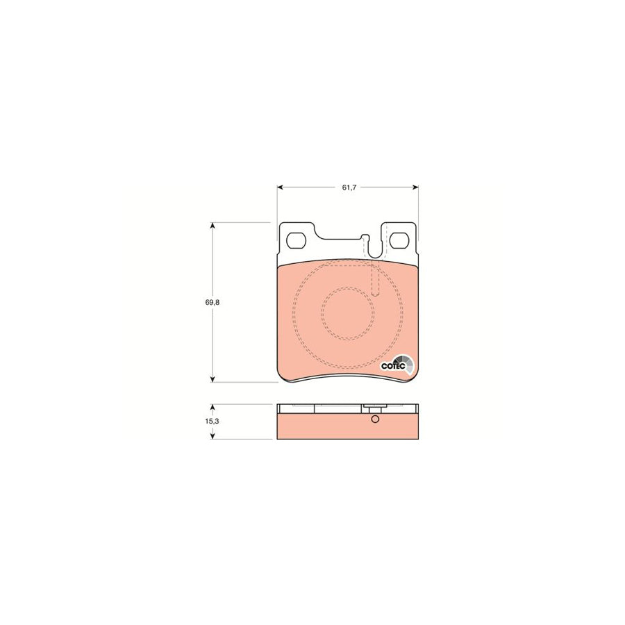 TRW Cotec Gdb1123 Brake Pad Set Prepared For Wear Indicator
