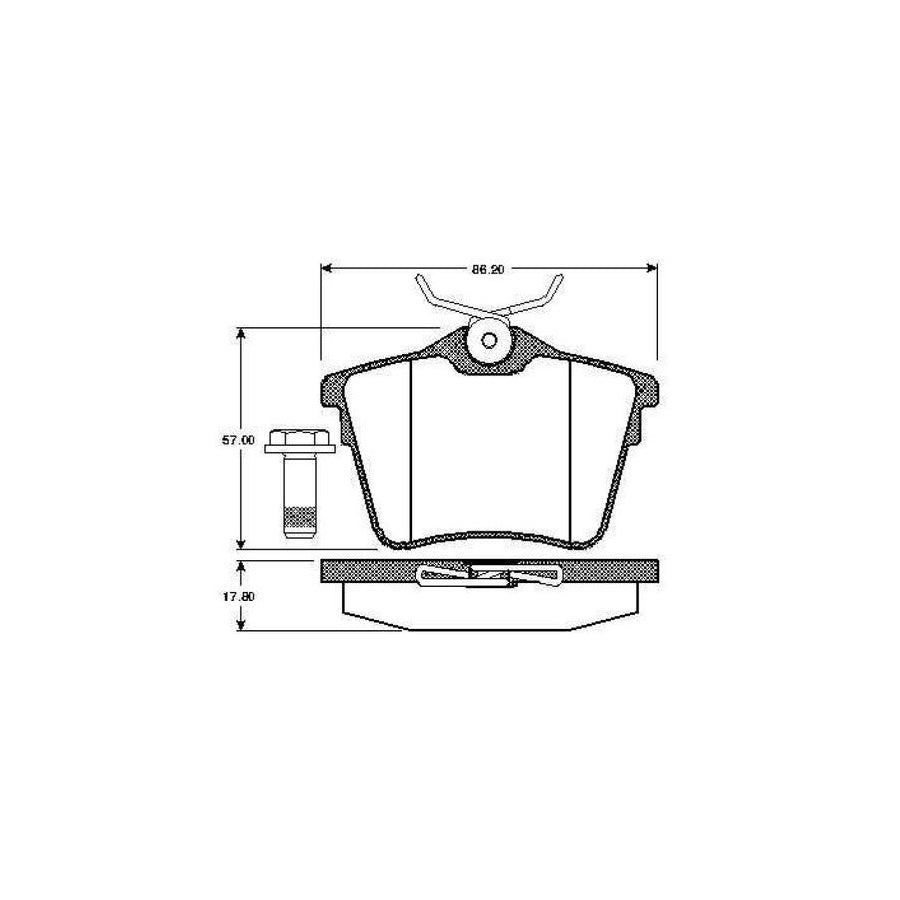 Bosch 0986Tb2881 Brake Pad Set Excl Wear Warning Contact With Bolts With Accessories