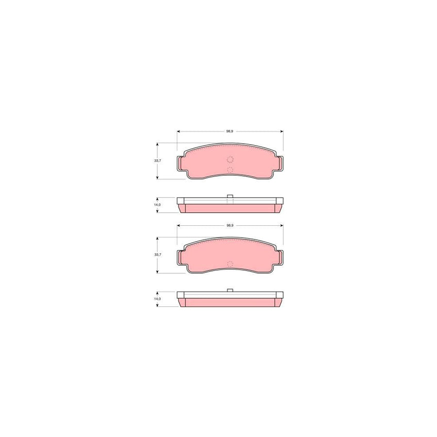 TRW Gdb982 Brake Pad Set Not Prepared For Wear Indicator