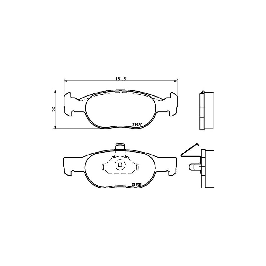 Hella 8DB 355 009 231 Brake Pad Set For Fiat Punto Ii Hatchback 188 Not Prepared For Wear Indicator