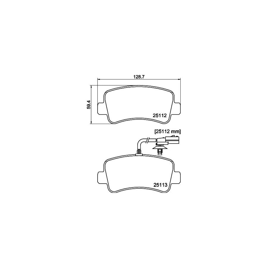 Hella 8DB 355 015 301 Brake Pad Set With Integrated Wear Warning Contact