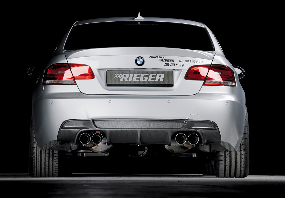 Rieger 00099860 BMW 3 Series E92 E93 Rear Diffuser for Twin Tailpipe Left & Right - Carbon-Look