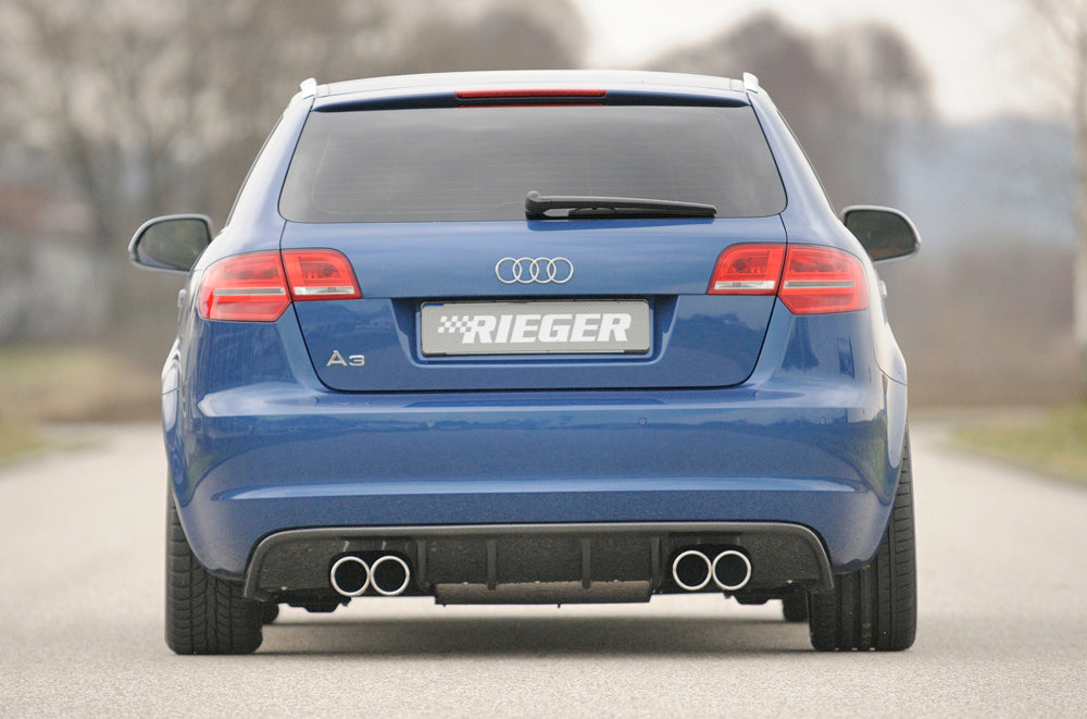 Rieger 00099129 Audi 8P A3 Rear Diffuser for Sport Tailpipe Left & Right - Carbon-Look