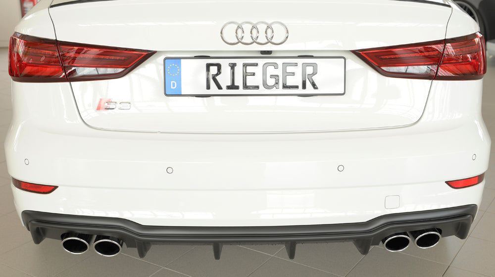 Rieger 00056825 Audi 8V S3 Rear Diffuser for Original Twin Tailpipe Left & Right - Matte Black