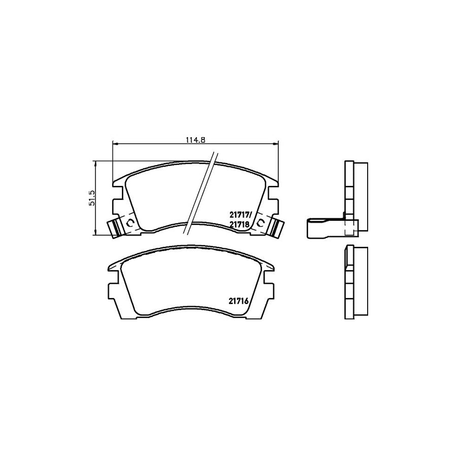 Hella 8DB 355 016 551 Brake Pad Set For Nissan Sunny With Acoustic Wear Warning