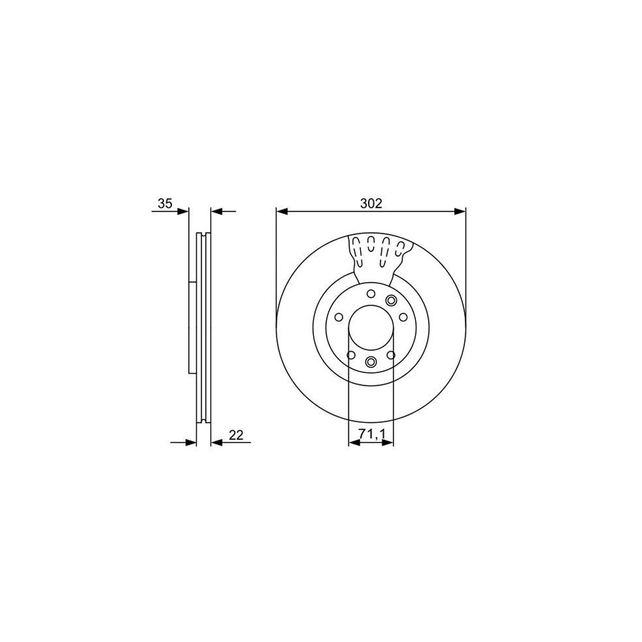 BOSCH 0 986 479 500 Brake Disc for CITROEN C6 Saloon Vented Oiled with bolts screws