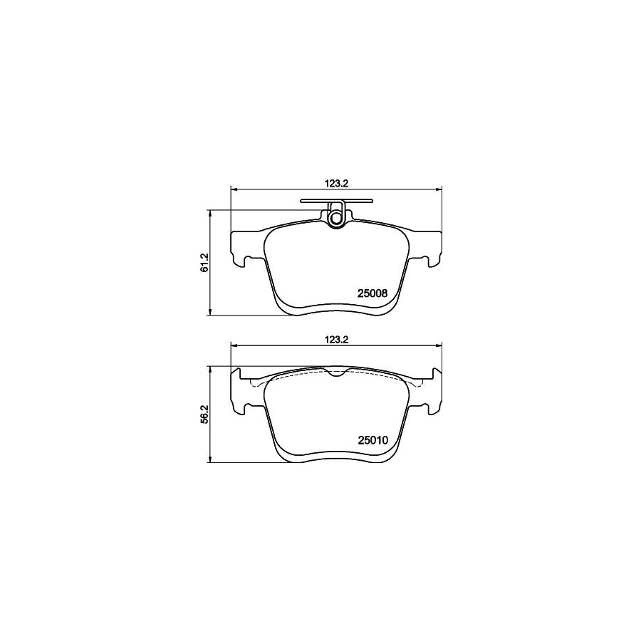 Hella 8DB 355 020 271 Brake Pad Set Not Prepared For Wear Indicator