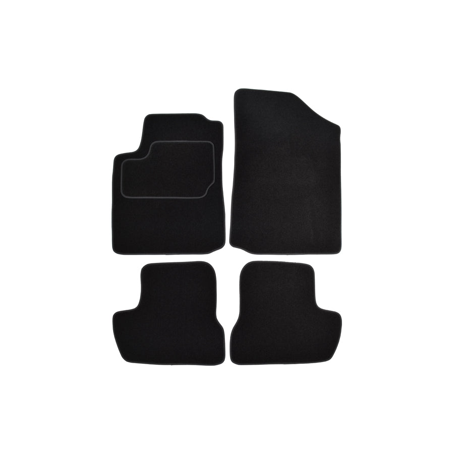 CUSTOPOL Tailored CIT85C Floor mat set for CITRO??? C2 Hatchback (JM) Textile, Front and Rear, Quantity: 4, Black