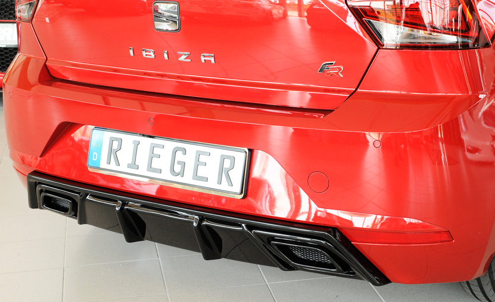 Rieger 00088166 SEAT KJ Rear Diffuser (Ibiza FR & Ibiza) - Glossy Black