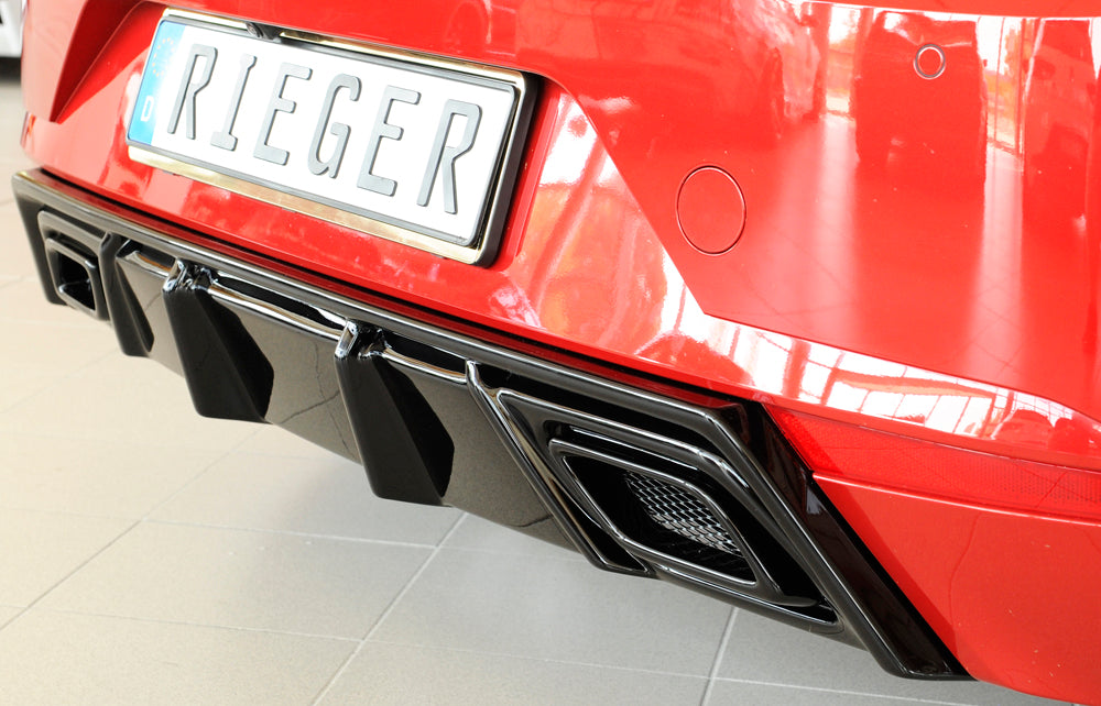 Rieger 00088166 SEAT KJ Rear Diffuser (Ibiza FR & Ibiza) - Glossy Black