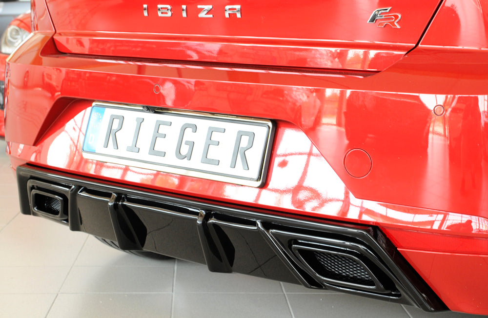 Rieger 00088166 SEAT KJ Rear Diffuser (Ibiza FR & Ibiza) - Glossy Black