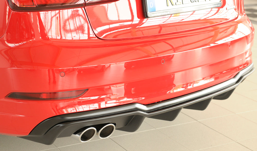 Rieger 00056824 Audi 8V A3 Rear Diffuser for Twin Tailpipe Left - Matte Black