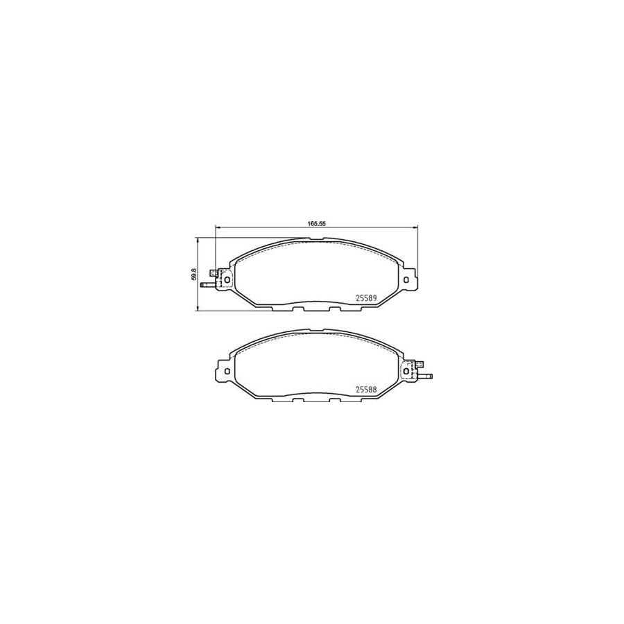 Brembo P 56 107 Brake Pad Set Excl Wear Warning Contact