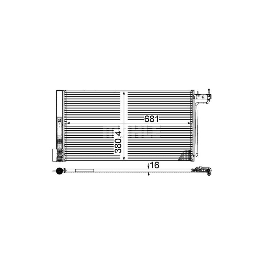 MAHLE ORIGINAL AC 29 000P Air conditioning condenser with dryer, without pressure switch