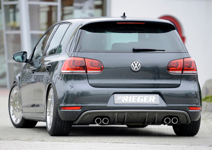 Rieger 00099139 VW Mk6 Golf GTD Rear Diffuser for Twin Tailpipe Left & Right - Carbon-Look