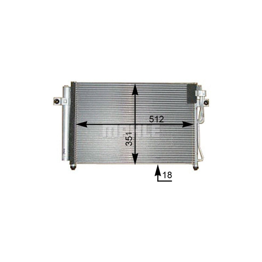MAHLE ORIGINAL AC 395 000P Air conditioning condenser for HYUNDAI Getz (TB) with dryer