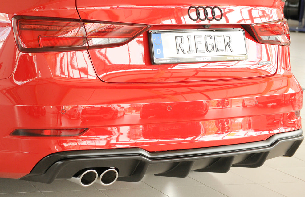 Rieger 00056824 Audi 8V A3 Rear Diffuser for Twin Tailpipe Left - Matte Black