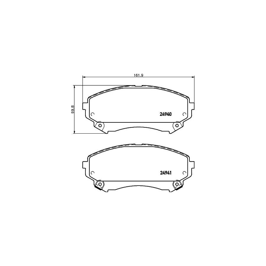 Hella 8DB 355 015 141 Brake Pad Set For Cadillac Cts With Acoustic Wear Warning