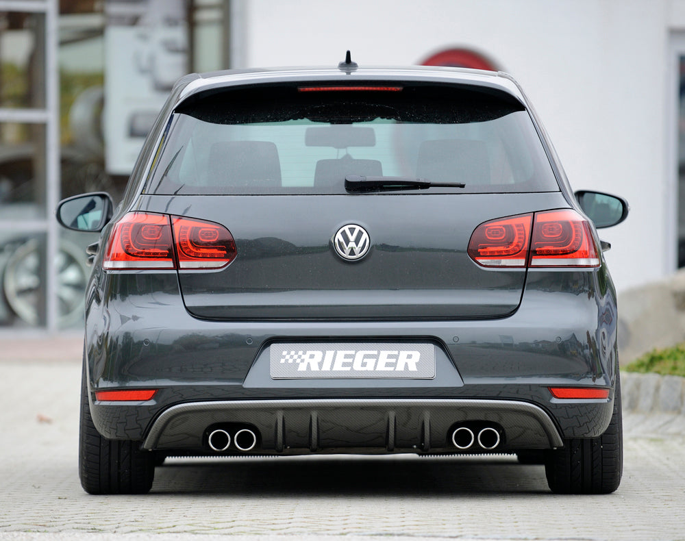 Rieger 00099139 VW Mk6 Golf GTD Rear Diffuser for Twin Tailpipe Left & Right - Carbon-Look