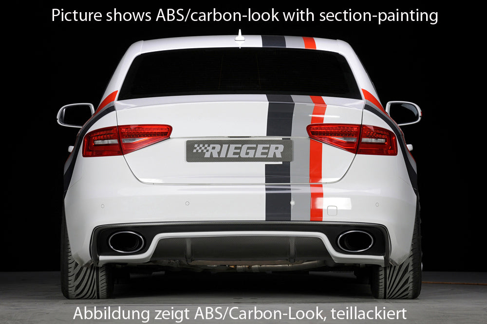 Rieger 00099137 Audi B8 B81 Rear Diffuser (A4 & S4) - Carbon-Look