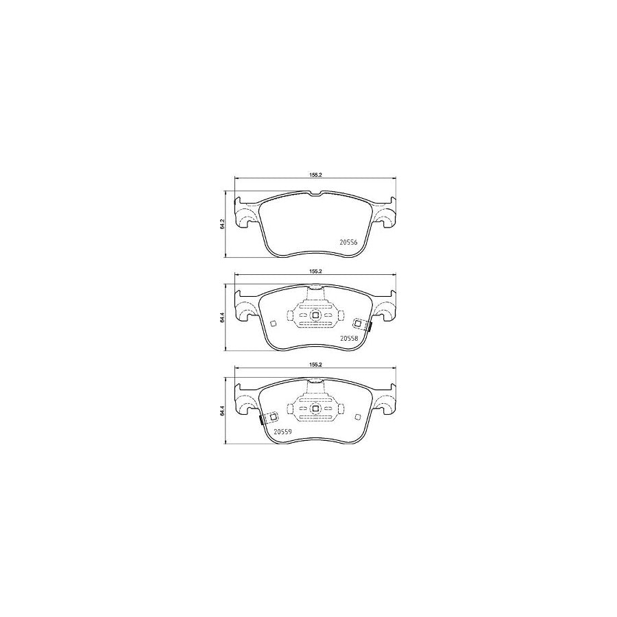 Brembo P 24 218 Brake Pad Set With Acoustic Wear Warning With Piston Clip