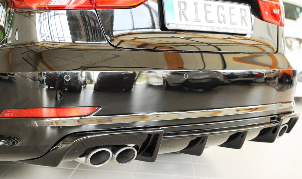 Rieger 00088164 Audi 8V S3 Rear Diffuser for Original Twin Tailpipe Left & Right - Glossy Black