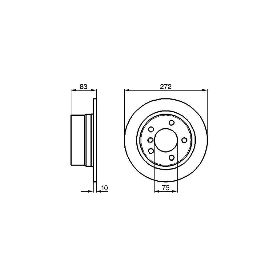 BOSCH 0 986 478 439 Brake Disc for BMW Z3 Solid Coated